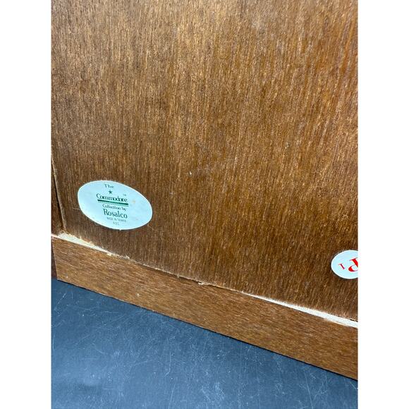 VTG Commodore Collection By Rosalco Wood and Etched Glass Jewelry Box Large - Picture 8 of 11